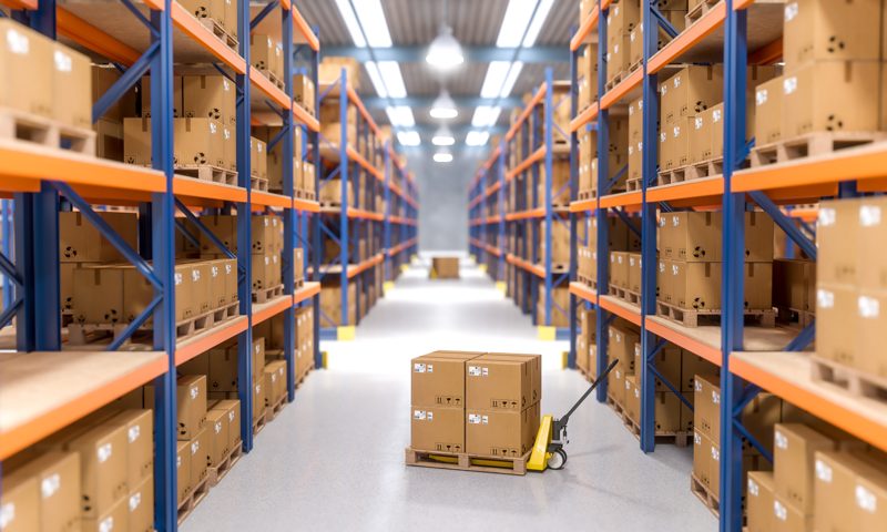 Warehouse with pallet racking